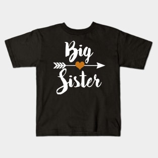 Big Sister Arrow Love White Kids T-Shirt